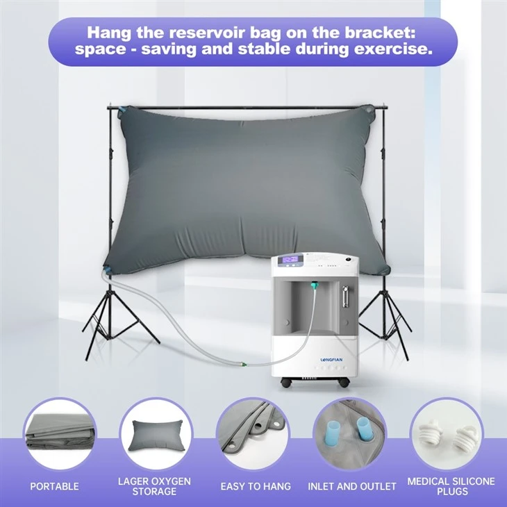 Hot Sale Longfian EWOT Suit Oxygen Concenyattor With 1000L Reservoir Bag And Mask For Traing